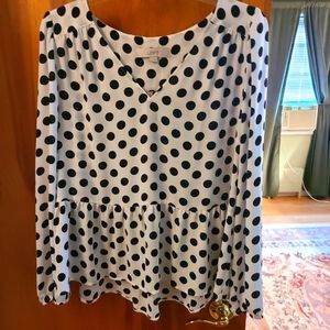 White & Black polka doted pullover